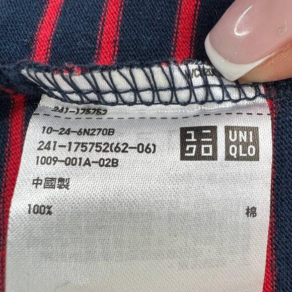 UNIQLO UT Red Navy Blue Stripe Short Sleeve Crewneck Hotel Olympia Tee Size S - Picture 5 of 5